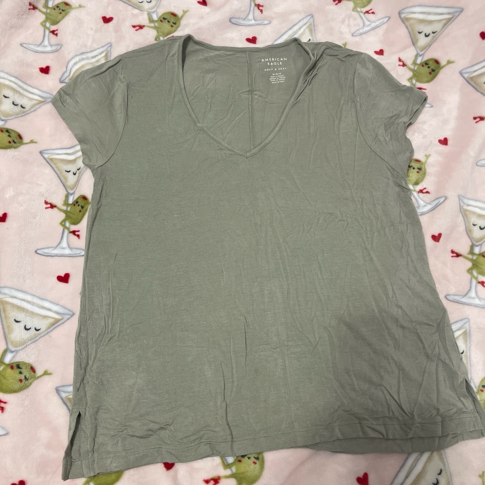 American Eagle Outfitters Women's Sage Short Sleeve Tee